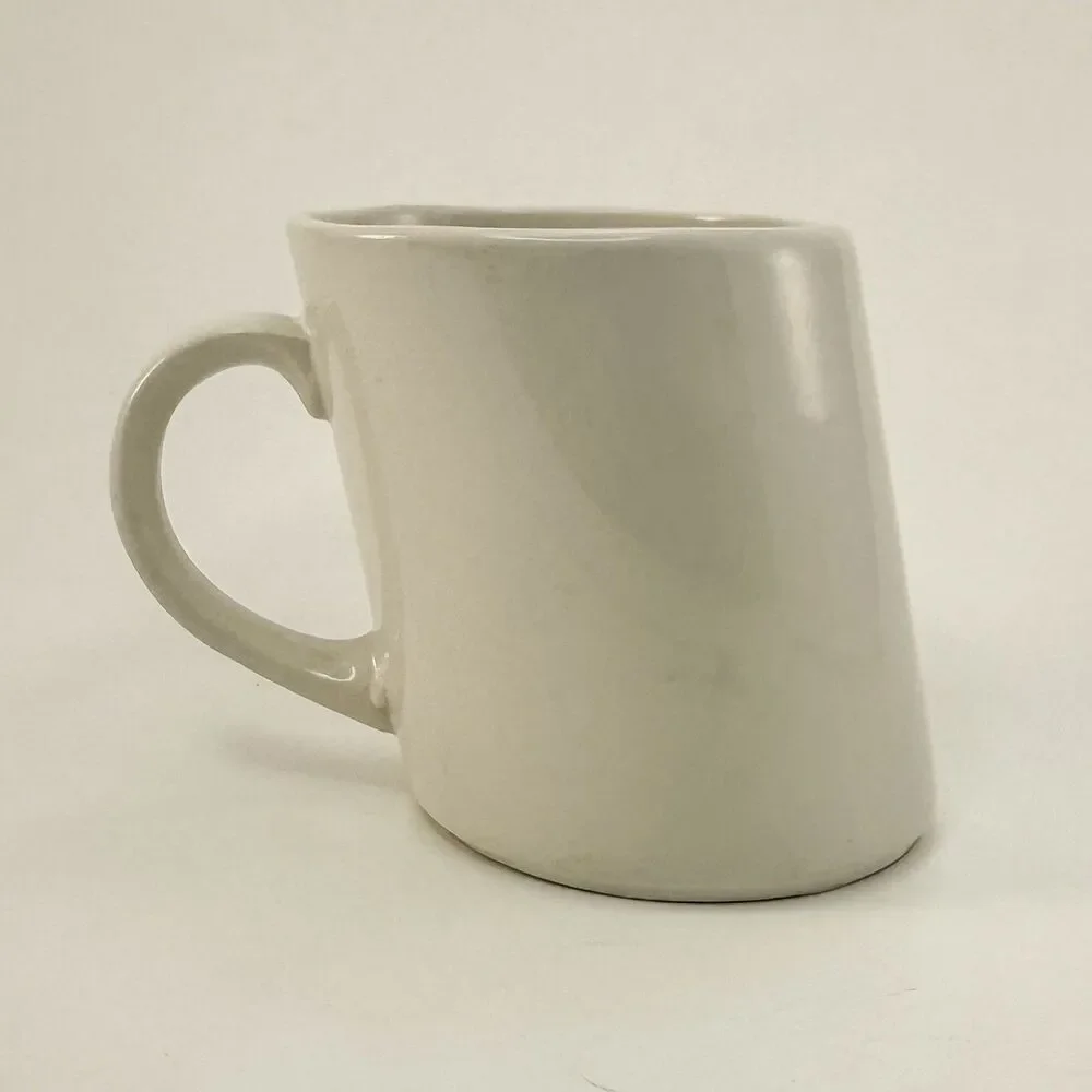 Vintage Mug Slants “Lean On Me Everyone Else Does” Funny Slanted Coffee Mug - Picture 4 of 6